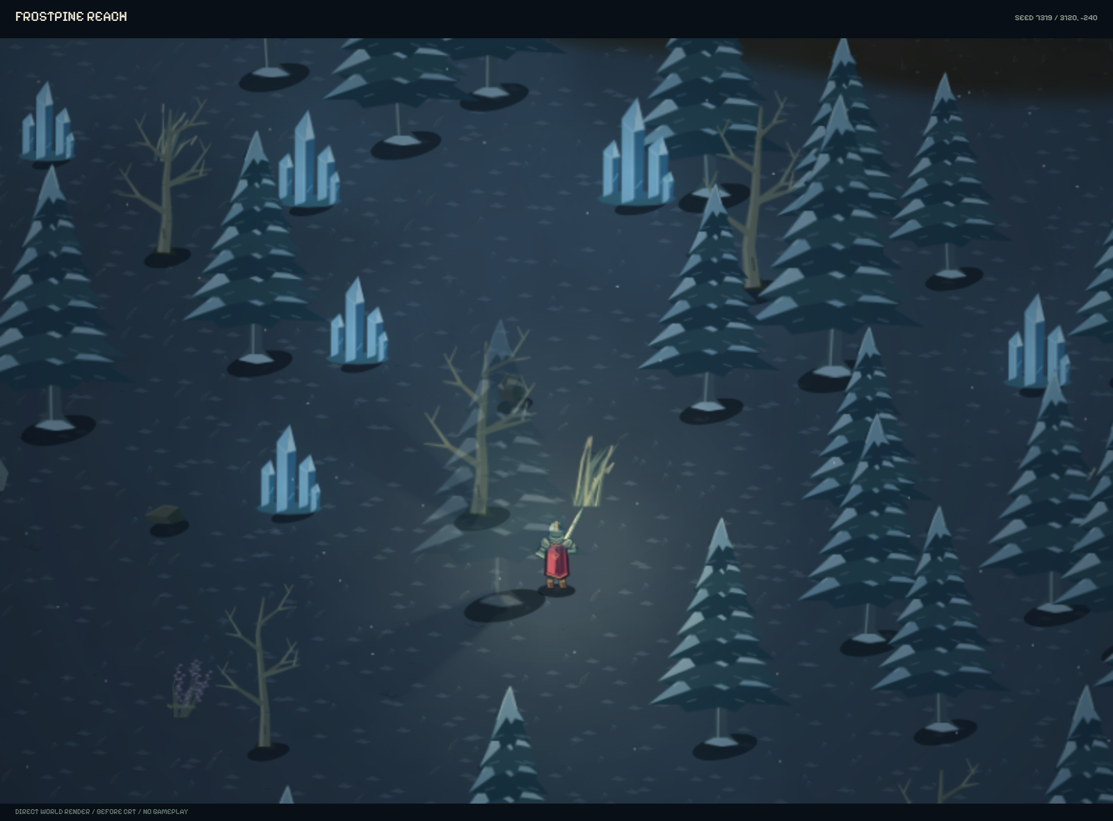 The snow-covered Frostpine Reach